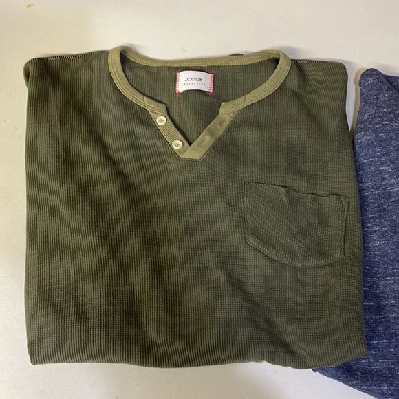Joes Medium Blue T Shirt & Joes Medium Long Sleeve Olive Green Thermal - Picture 2 of 5